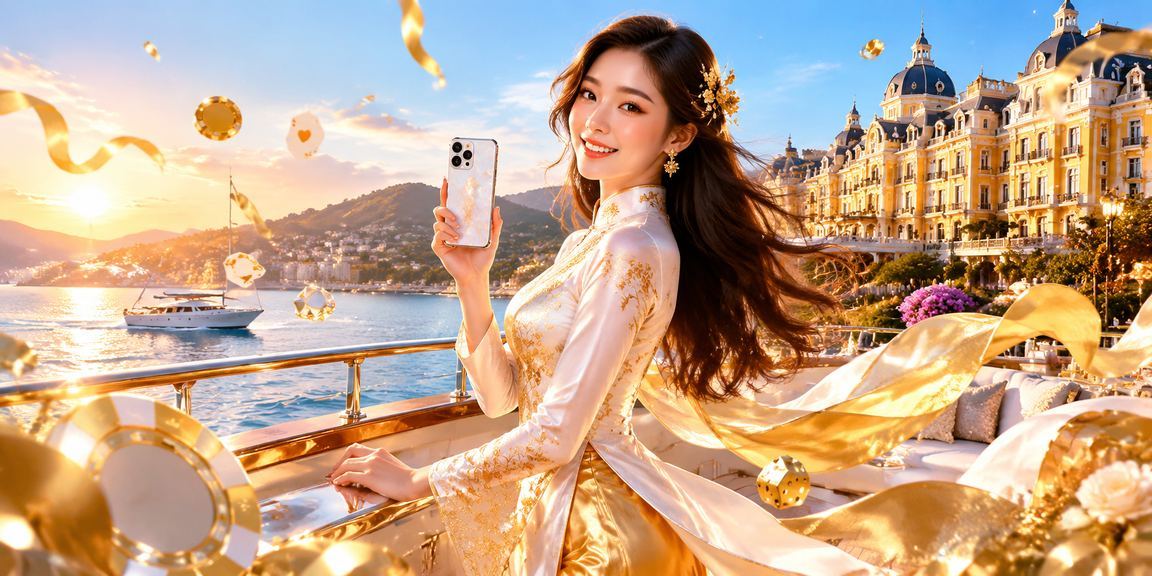 Khách hàng chơi live casino trên điện thoại tại Đà Lạt với khung cảnh áo dài đặc trưng